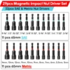 SHALL 29Pcs Magnetic Nut Driver Set Impact Drill Driver Bit 1/4" Hex Shank Metric SAE Nut Driver Impact Socket Adapters 2