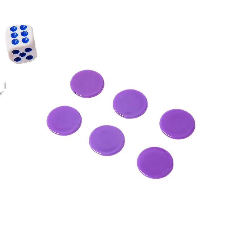 Plastic Chips, Solid Color Chips, Game Coins, Bingo Accessories, Teaching Plastic Coins, 15mm, 100Pcs Set