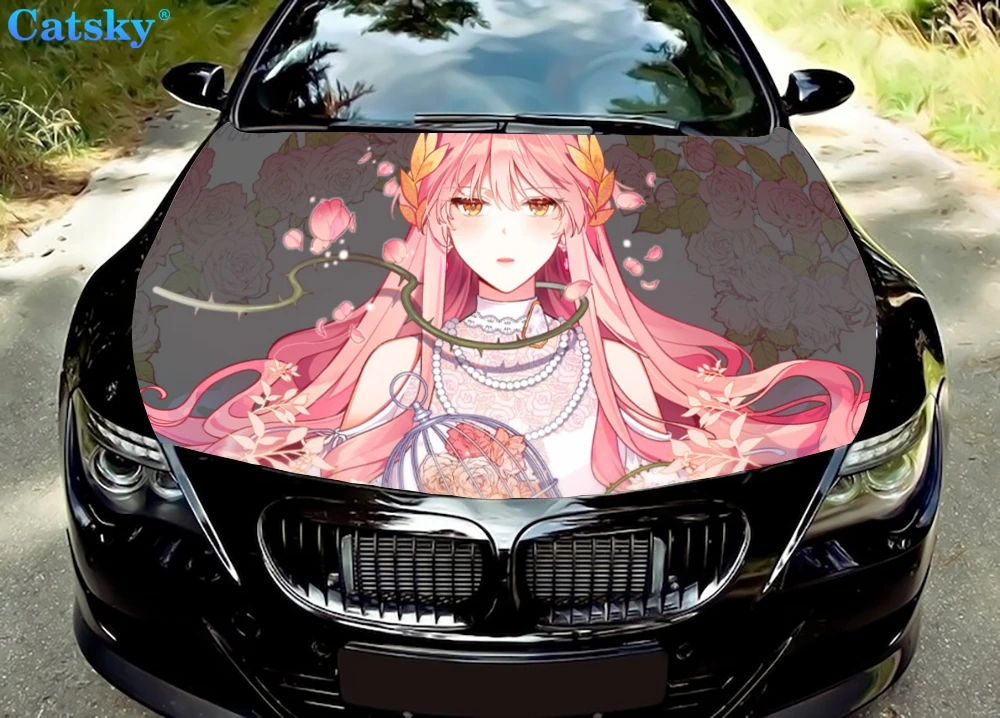 

FRANXX Zero Two Car Hood Sticker,Custom Car Hood Decoration,Hood Protection Cover,Vinyl Car Sticker,Car Body Side Color Decal