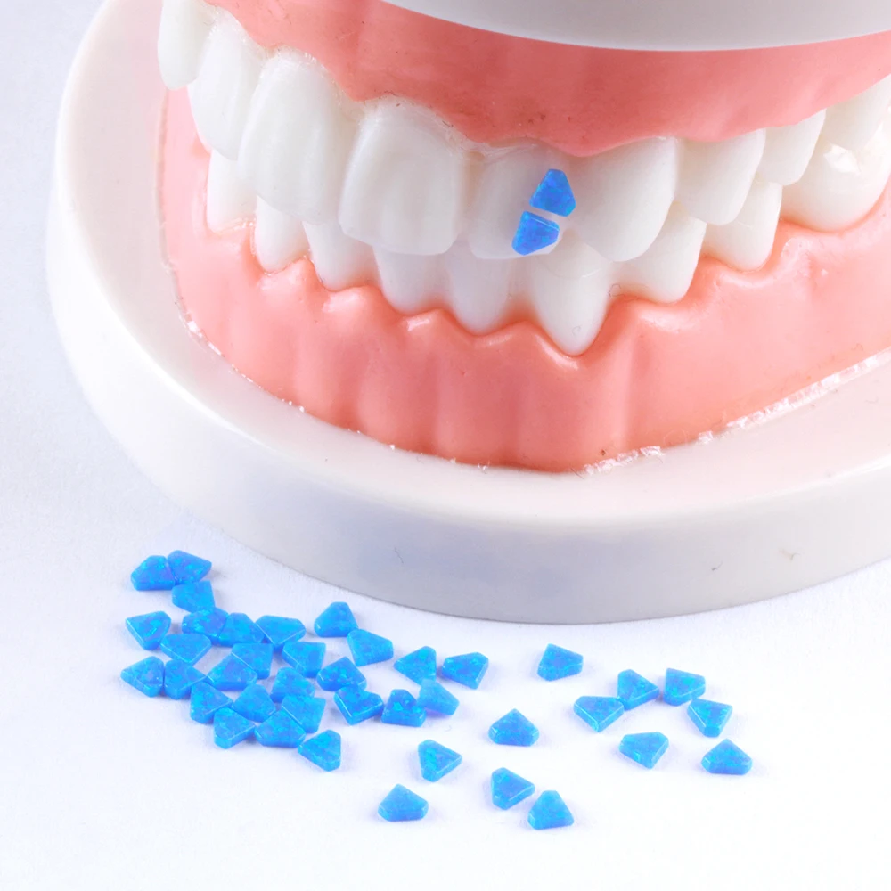 Diamond Shape Tooth Gemstone Opal Dental Stick Stone