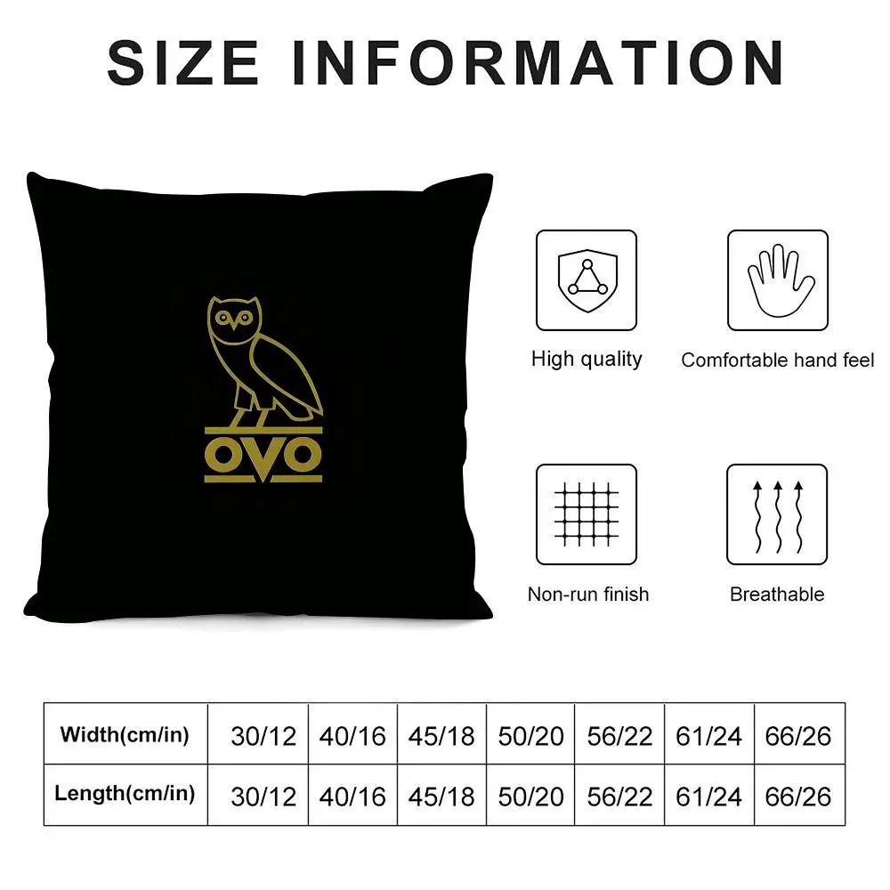 D-Drake O-Ovo 올빼미 쿠션 커버 베개 커버 매우 부드러운 피부 친화적인 원단 구름 같은 편안함과 숨겨진 지퍼