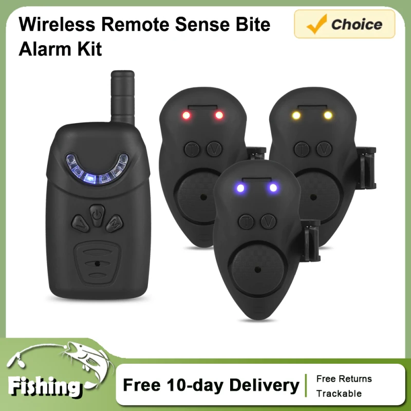Set alarme appât numérique Lixada avec boîtier - indicateur lumineux pêche kit complet