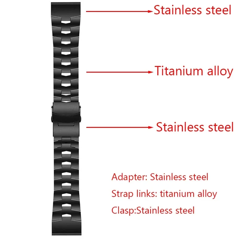 Titanium Quick Release Alloy Metal Bracelet Band - 22mm & 26mm