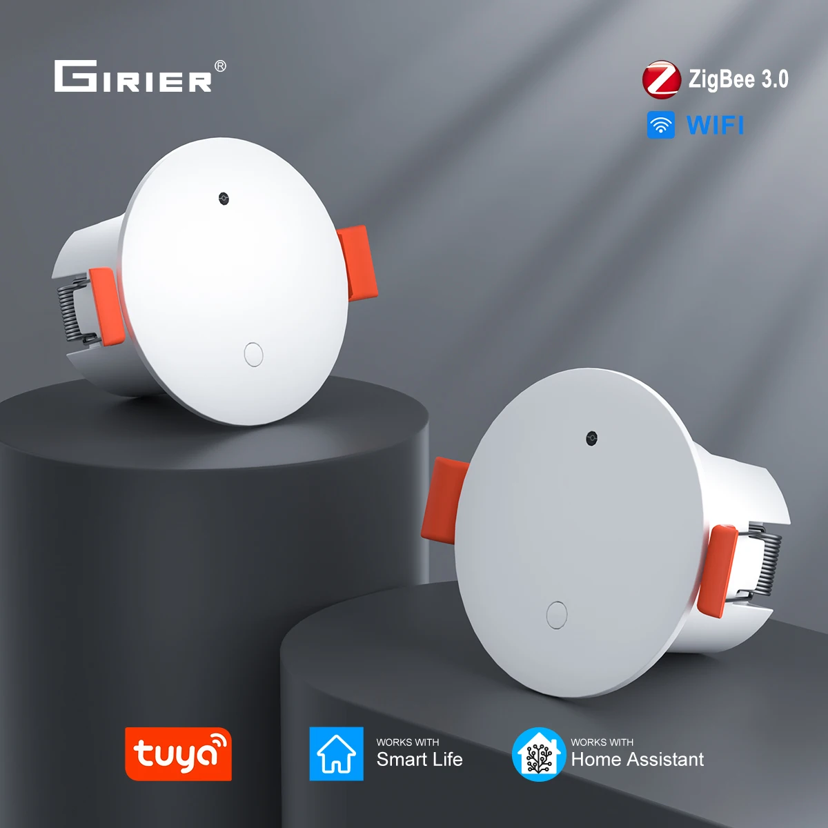 เซ็นเซอร์ตรวจจับการเคลื่อนไหวอัจฉริยะ GIRIER Tuya ZigBee ติดเพดาน พร้อมเซ็นเซอร์วัดแสง รองรับโหลด 2200 วัตต์ ใช้งานร่วมกับ Hey Google 1