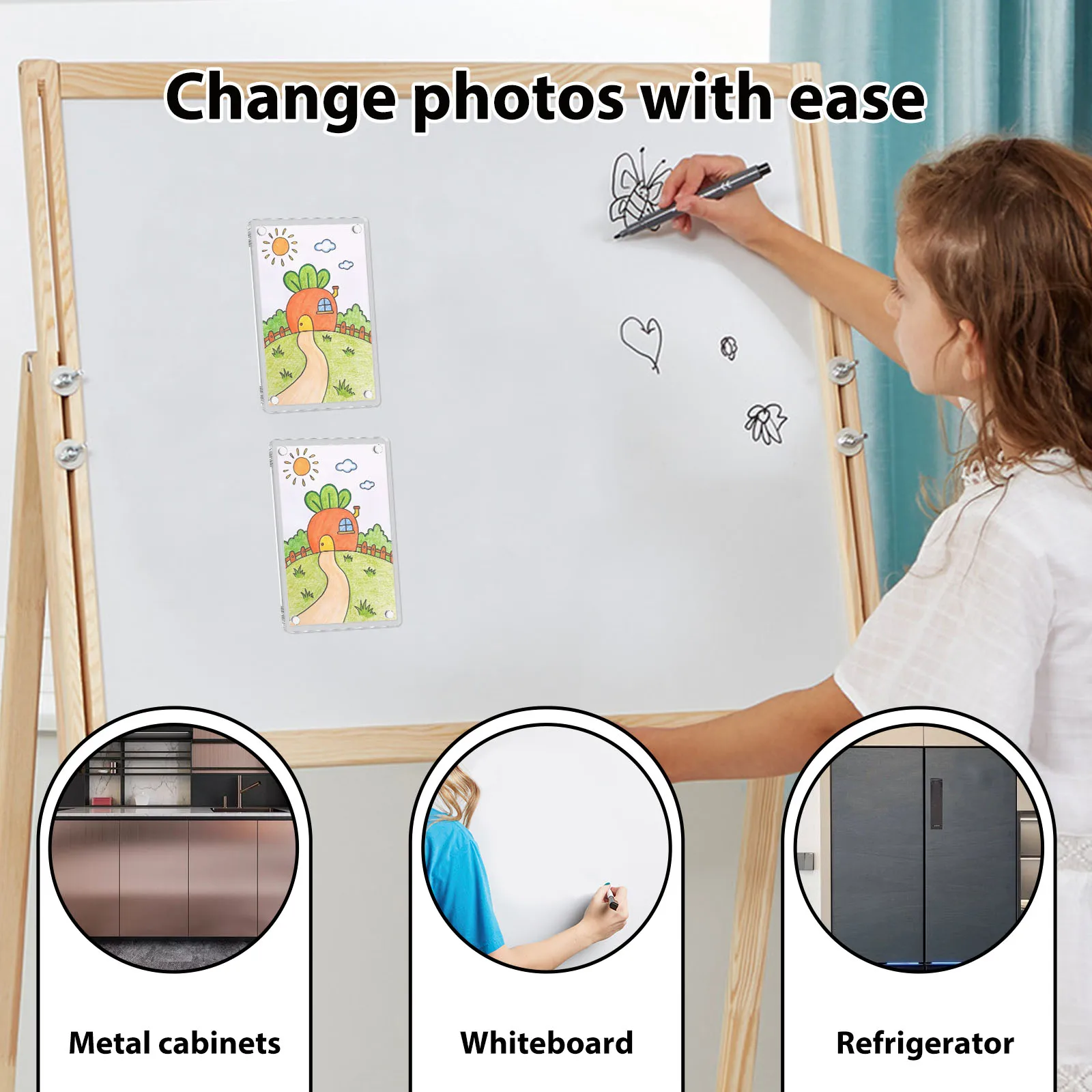 10Pack Blank Photo Frame Acrylic Refrigerator Magnetic Frame Mini Magnetic Refrigerator Photo Picture Frames Display,photo frame