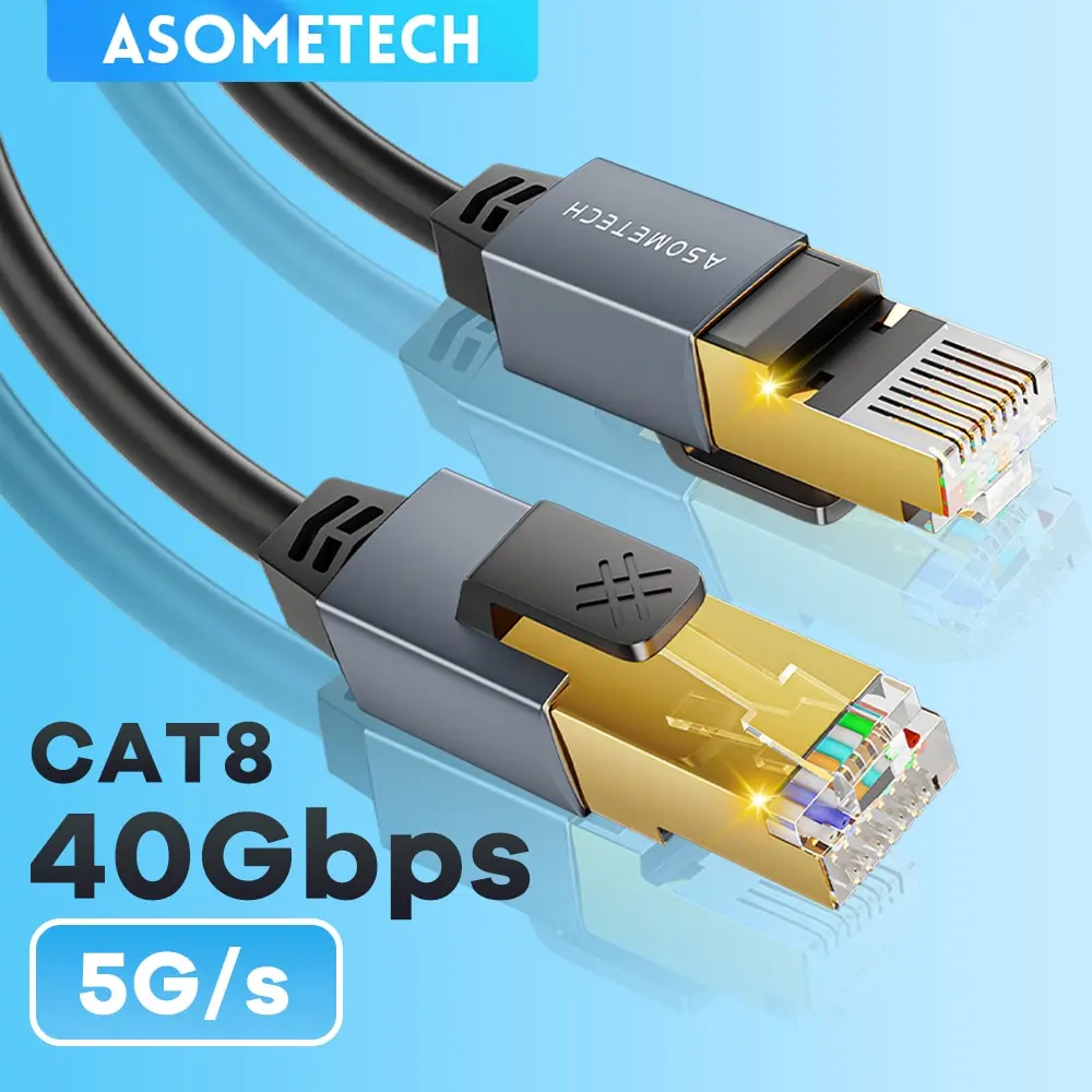 ASOMETECH Cat 8 Ethernet Cable Round Flat High Speed Ethernet Cable asometech-cat-8-ethernet-cable-round-flat-high-speed-ethernet-cable