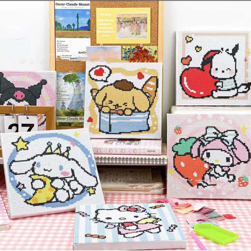 Kawaii Sanrio Cartoon Kid Diamond Painting Cute Hello Kitty Diy Diamond  Painting Puzzle Decorations Creative Birthday Gifts - AliExpress