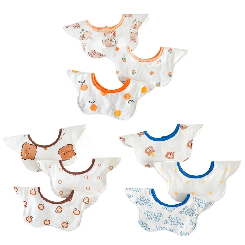 

3Pcs Baby Bibs Feeding Bibs for Infant Toddlers Saliva Towel Breathable Drooling Apron Cotton Burp Cloths Baby Supplies