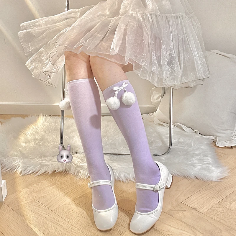 Lolita sock female autumn bowknot sweet lace lint cotton socks