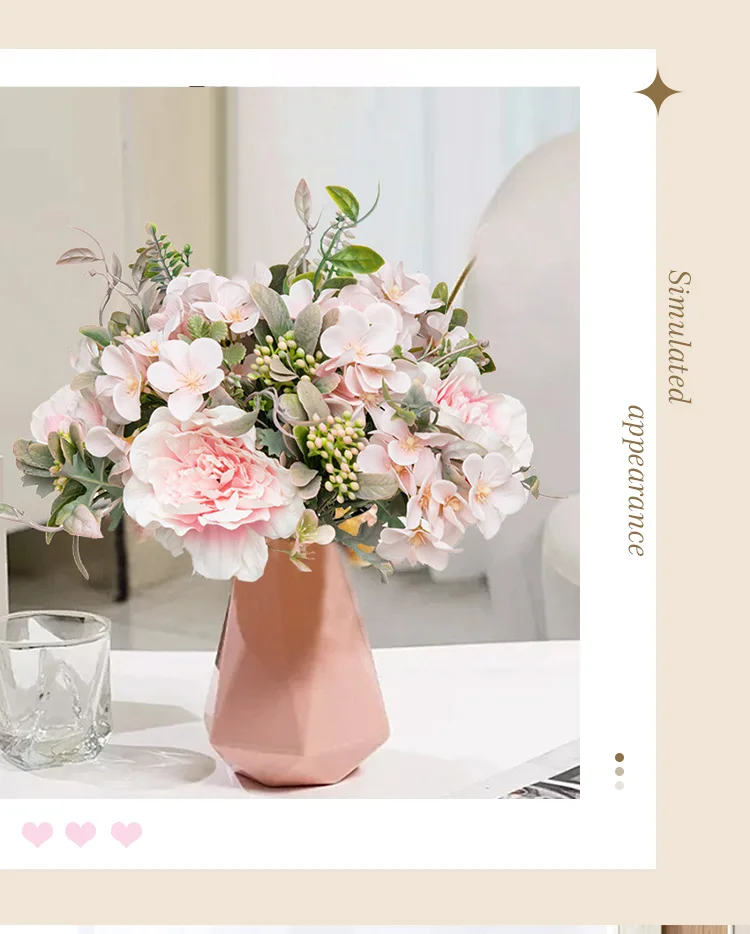 Künstliche Blumen Seiden-Pfingstrosen-Rosen Hochzeitsbrautstrauß Festival Heim Tisch Büro Outdoor Garten Kranz Bestseller Geschenke Dekoration – Detail 5