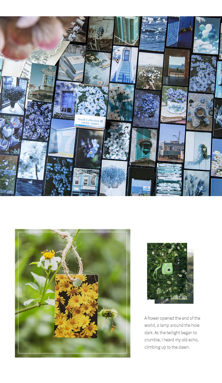 100 stücke Frühling sommer herbst winter Kraft Papier Mini Grußkarte Vintage blume Postkarte Brief Umschlag Dekoration LOMO Karten – Detail 6