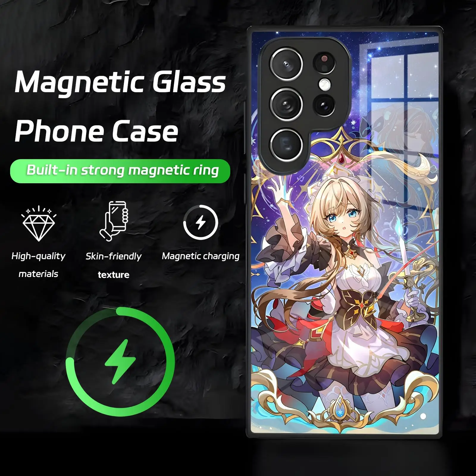 Genshin Impact Sandrone Magnetic Glass Phone Case