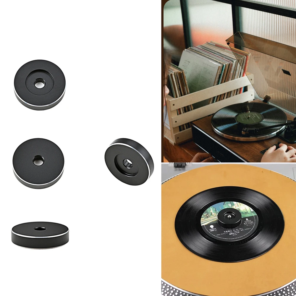 Turntable Adapter Solid Aluminum 45 RPM Vinyl Turntable Adapter 7 Inch Vinyl Records Player Phonograph Accessories