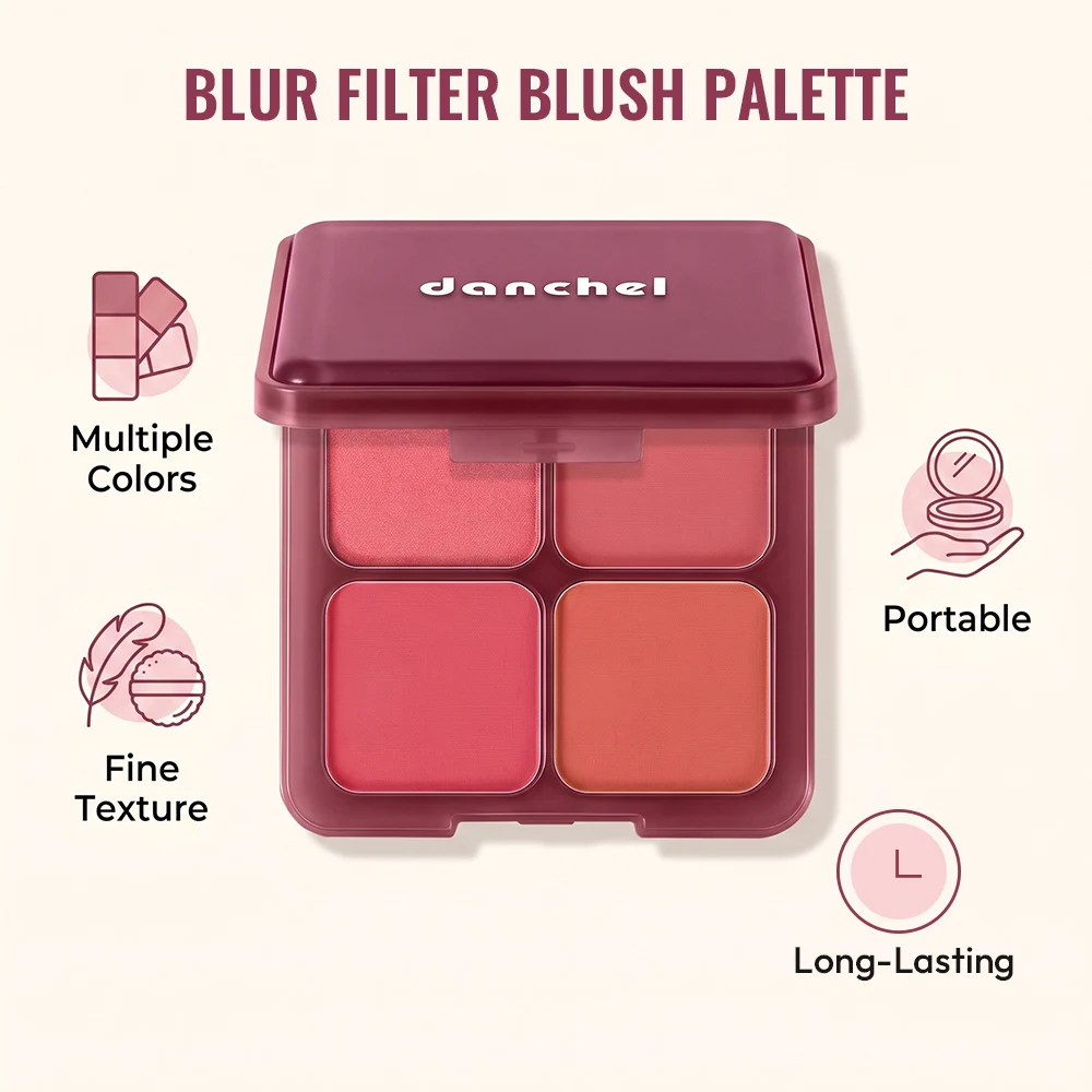 Radiant Glow Blush Palette - Matte & Shimmer Finishes with Rich Pigment and Long-Lasting Wear