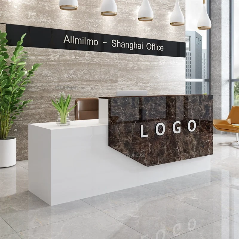 Modern Simple Company Front Reception Desk Office Furniture Training Institution Parental Advisory Desk Table Cashier