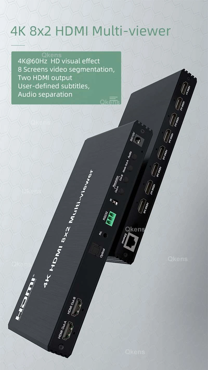 HDMI Matrix 8x2 4K 60Hz Con Multiview - Switch Per 8 Ingressi E 2 Uscite - Foto 5