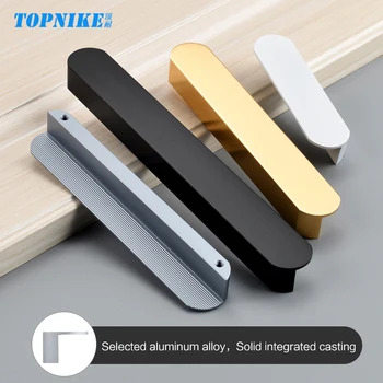 มือจับตู้สีดำ มือจับประตูตู้สีทอง มือจับลิ้นชักครัว อุปกรณ์ฮาร์ดแวร์เฟอร์นิเจอร์ มือจับอะลูมิเนียมอัลลอยด์ ยาว 400 มม. แบบยาวพิเศษ 2