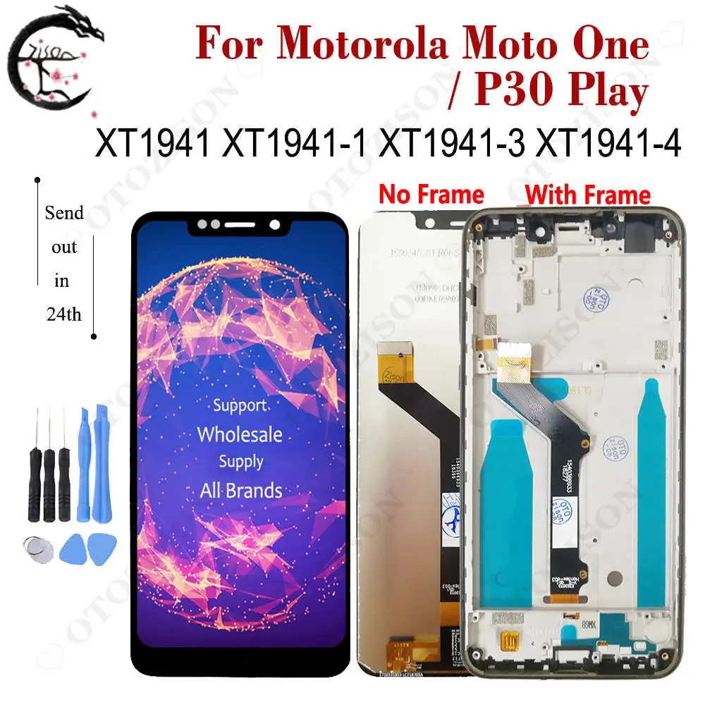 ЖК-дисплей 5,9 дюйма для Motorola Moto One с рамкой xtXT1941-1 XT1941-2 дисплей P30 Play ЖК-экран с сенсорным дигитайзером в сборе