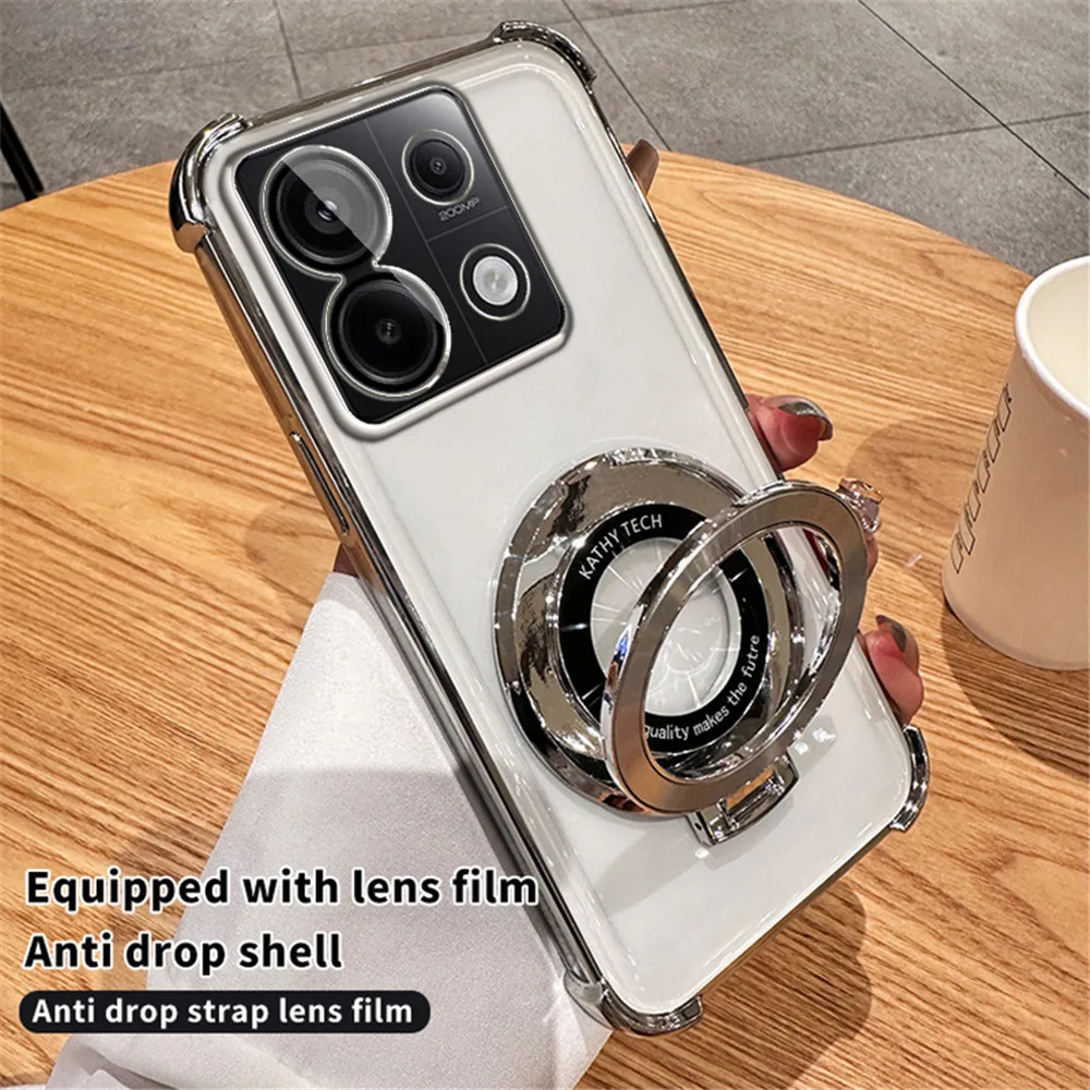 Luxury Magnetic Plating Stand Shockproof Phone Case Cover