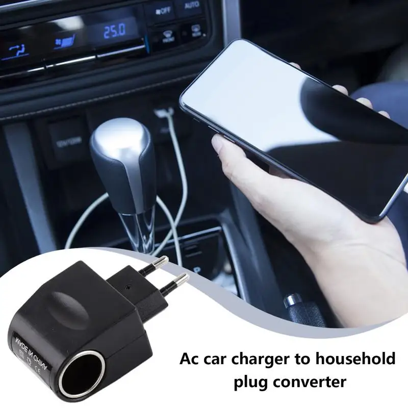 Car LighterPlug Adapter Stable LighterConverter With LED Indicator 220V To 12V Black Auto Accessories AC To DC Car Adapter