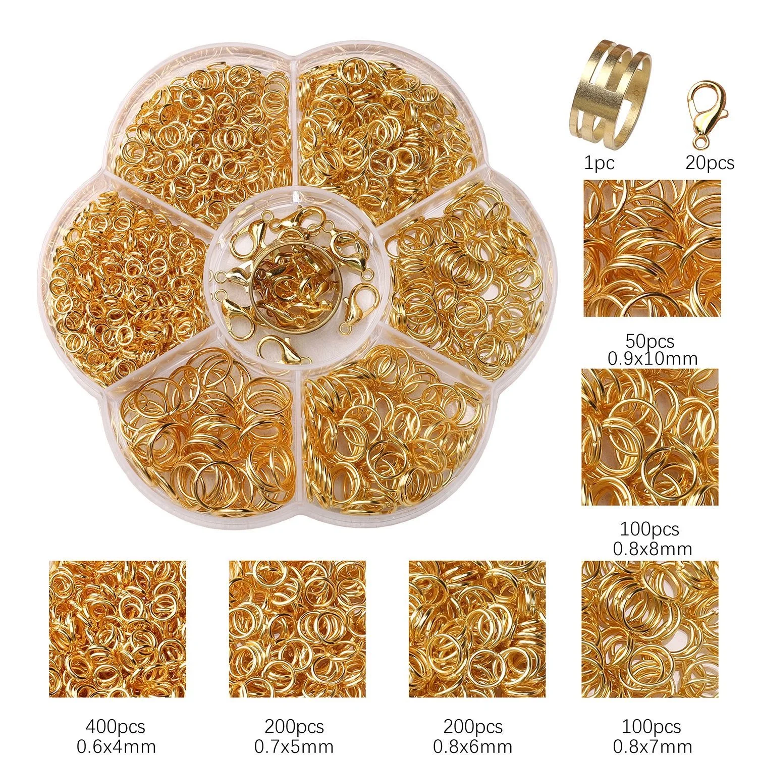 Offener Ring, Verbindung, einzelner Ring, Schnalle, Metallring, handgefertigt, DIY-Schmuckmaterial, Armband, Halskette, Perlenanhänger, Zubehör – Detail 10