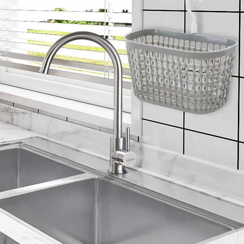 Plastic Home Storage Basket Hanging Shower Basket With Hook For Bathroom Storage Holder Kitchen Hook Basket Storage Organizer