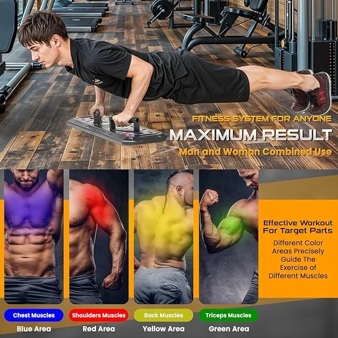 Multifunctional Home Gym Set with Pushup Bar System Fitness Training Push-Up Board