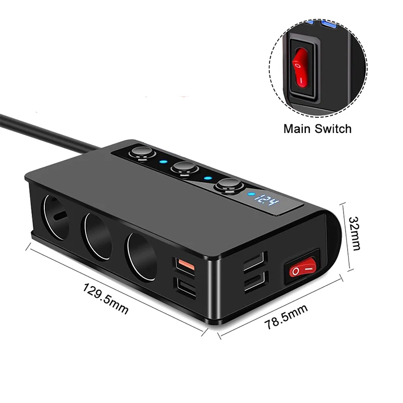 180W   й   3.0 ڵ   12V/24V 4 Ʈ USB   ȭ IPad, ð ø ð й