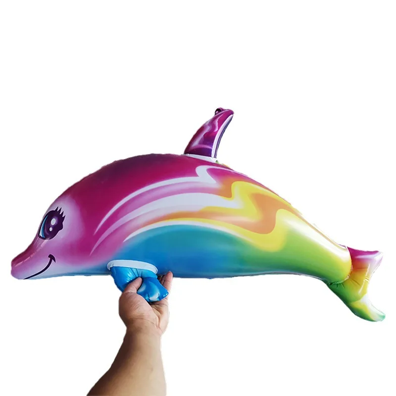 New Colorful Inflatable Large Dolphin Toys Creative Children's Water Party Dress Up Toys Starry Dolphin Fish Inflatable
