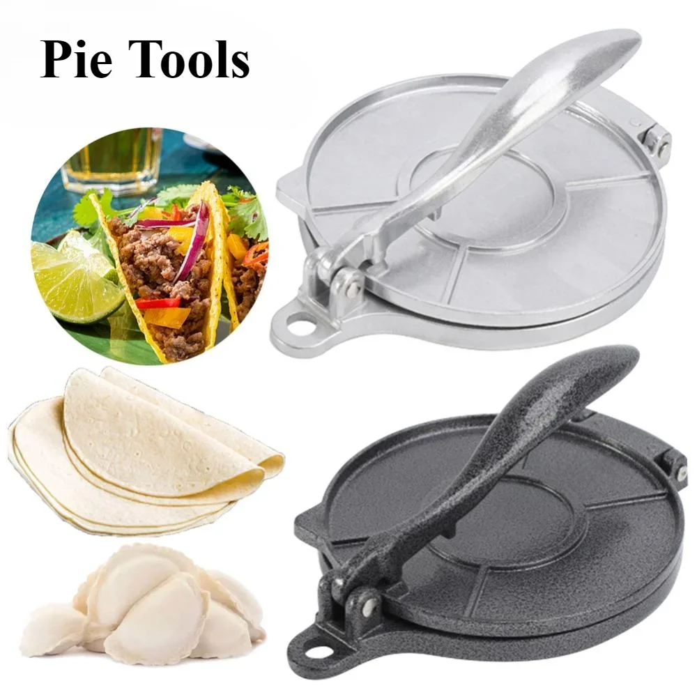 6.3 Inch Pastry Press Maker DIY Manual Aluminium Alloy Corn Tortillas Pressing Tools Long Handle Foldable for Kitchen Cooking