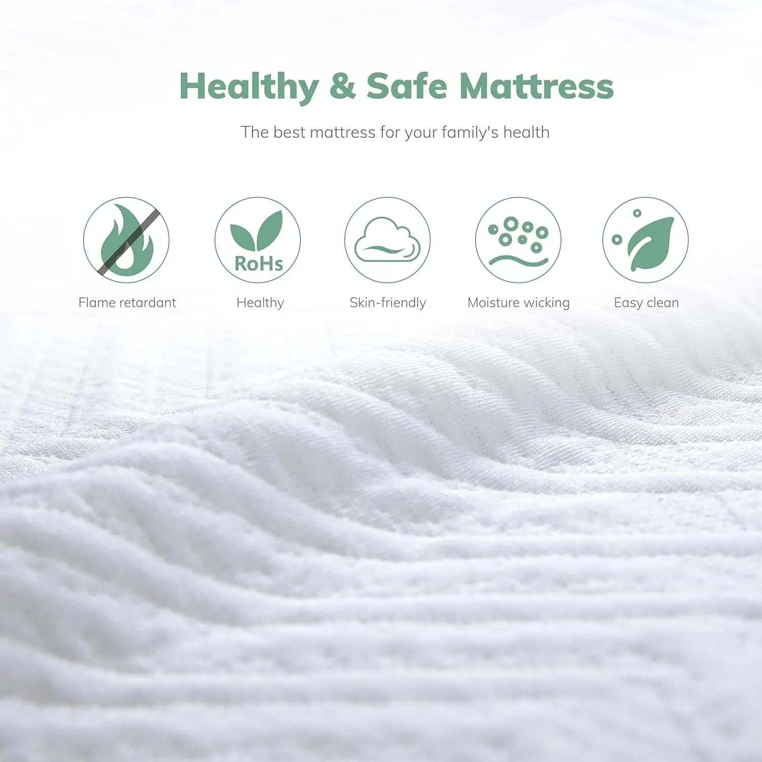 8 Inch Twin Memory Foam Mattress, Cooling Gel Green Tea Mattress Bed in a BoxUS Certified, Kids Mattress for Bunk Bed, 38"x75", 5