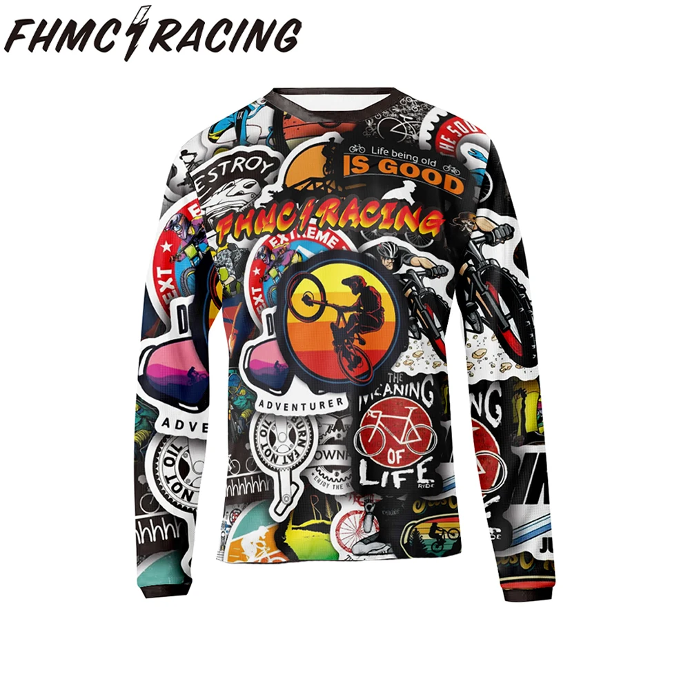 thumbnail image 1 of Camiseta de motocross de secado rápido para bicicleta de montaña para hombre, camisetas transpirables para descenso BMX, camiseta de MOTO, 1 of 5