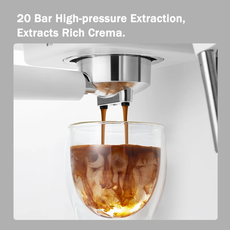 Petrus Espresso Coffee Maker Machine 51MM 20 Bar with  Metal Panel, Powerful Steam Wand for Amerlcano Mocha Latte,PE2170 5