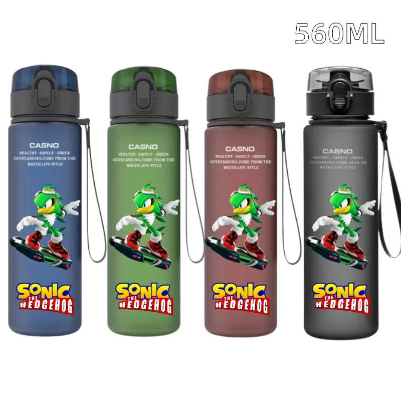 thumbnail image 1 of Nuevo vaso de agua Sonic Hedgehog de 560 ml, de plástico azul y negro, a prueba de fugas, portátil, para viajes al aire libre, para deportes, hermoso regalo para buenos amigos, 1 of 5