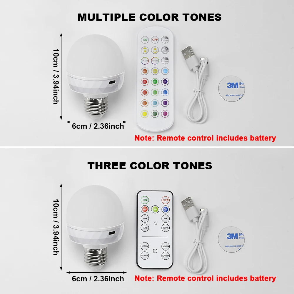 รูปสินค้า หลอดไฟ RGB ปรับสีได้ USB พร้อมรีโมท