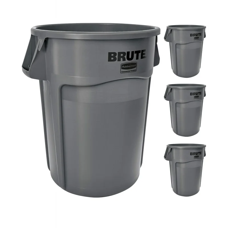 

Rubbermaid Commercial Products BRUTE Heavy-Duty Trash/Garbage Can, 44-Gallon, Gray, Wastebasket for Home/Garage/Bathroom/Outdoor