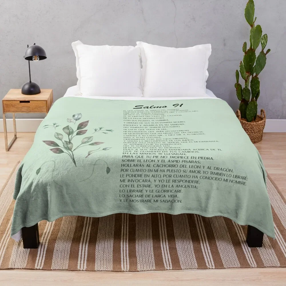 

Salmo 91, Spanish Bible Verse Throw Blanket Flannels Sleeping Bag Thins Fluffys Large Blankets