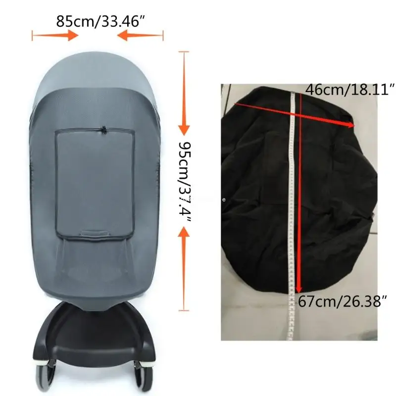 

Pram Sun Cover Dual-Purpose Stroller Sun Rain Shade Cover Durable Carseat Canopy