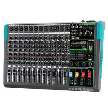 6/8/12/16 Channel Professional 256 DSP Audio Mixer DJ Controller Reverb Recording Mixing For Recording Stage Performance 2