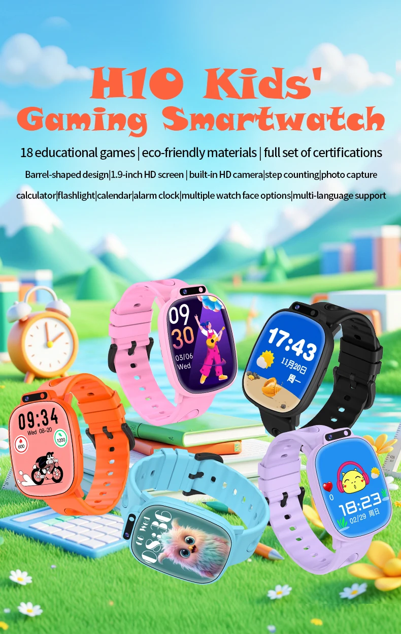 Kinder-Smartwatch H10 mit HD-Display, 12 Spielen, Kamera & Lernfunktionen – für Mädchen & Jungen