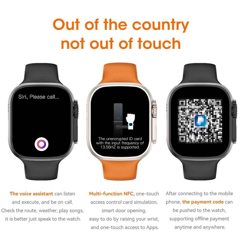 IWO PRO U9 Ʈ Ʈġ, W68 Ʈ ƽ ׷̵ ø 8, 49mm ħ , NFC   Ʈġ PK DT8 Ʈ