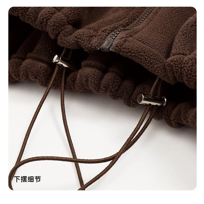2023 Winter New Women Autumn Winter Short Zipper Jackets Outdoor Lamb Fleece Stand Collar Loose Warm Leisure Polar Sport Coat