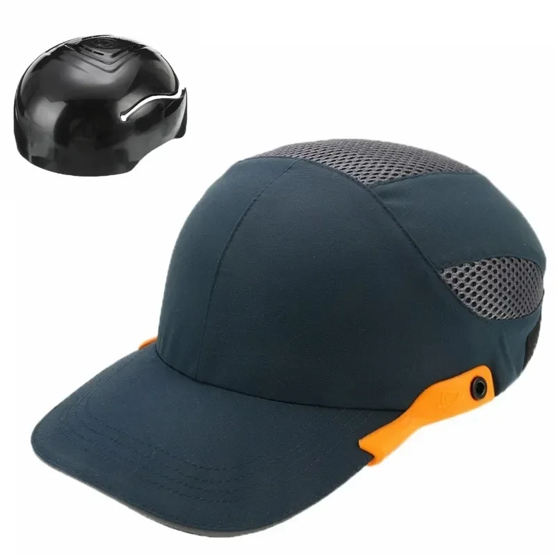Berretto antiurto di sicurezza con strisce riflettenti casco leggero e traspirante casco da cantiere sul posto di lavoro cappello nero - immagine 2