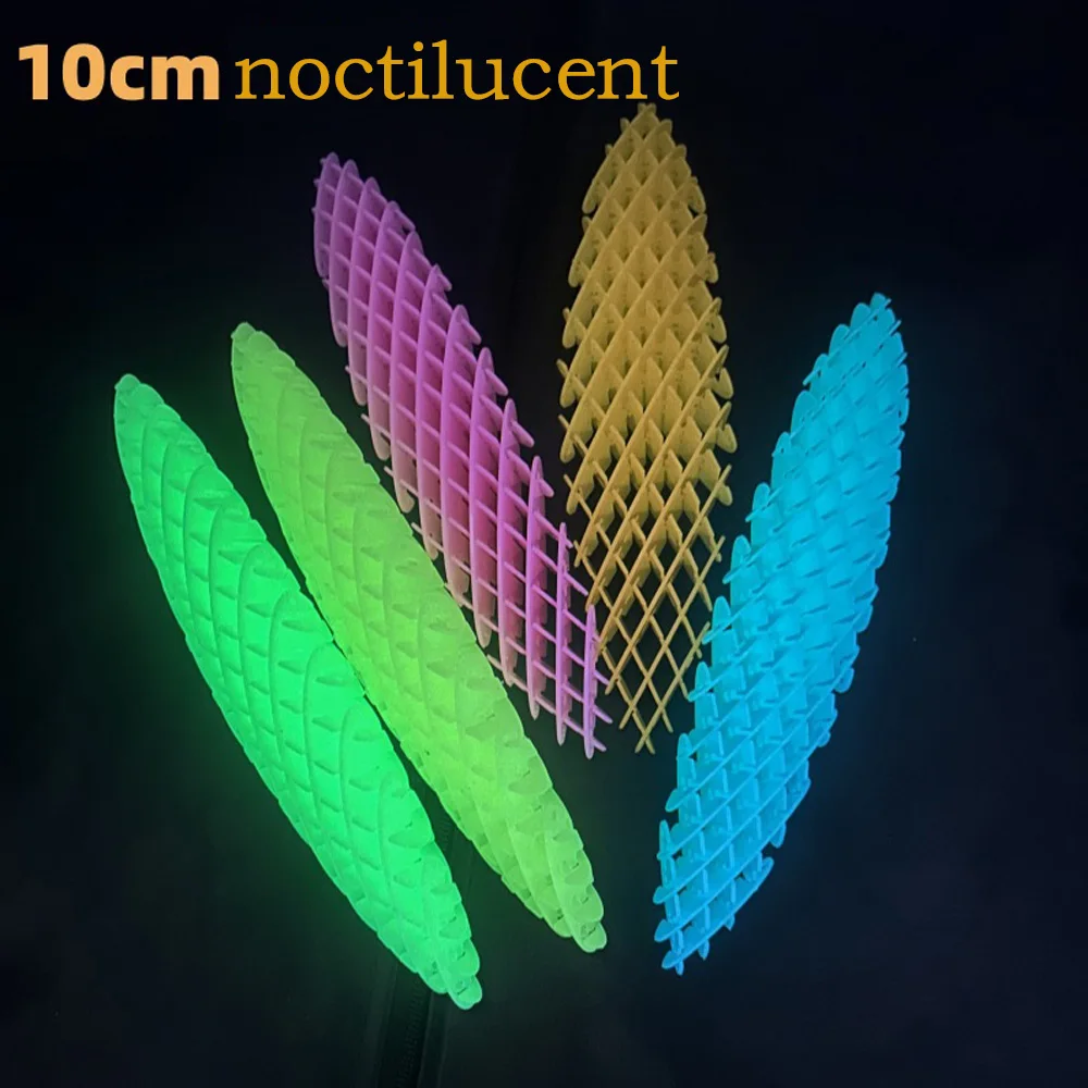 Worm Unboxing Deformation Night Glow Large Bracelet Toy Fidget Six Sided Press Decompression Squishy Worms Decompression Toy