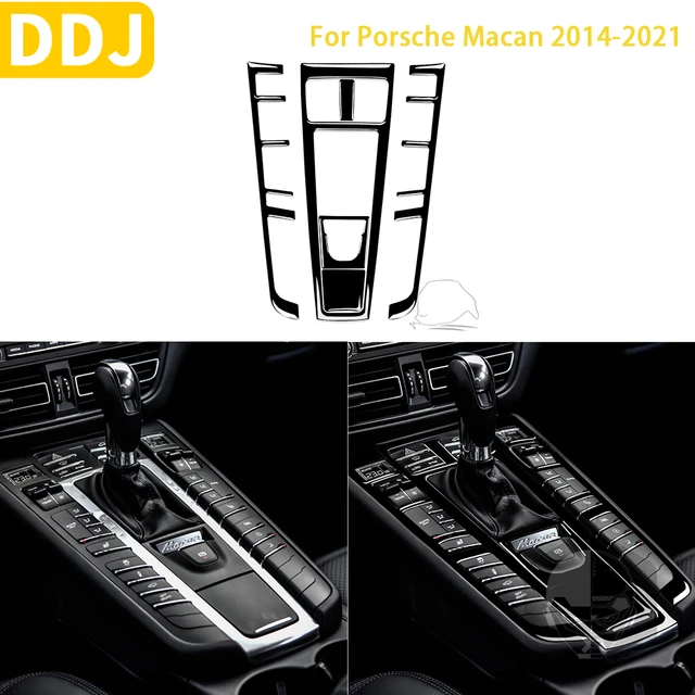 100% Real Carbon Fiber Car Styling Center Console Gear Shift Panel Side  Decoration Frame Trim Sticker for Porsche MACAN 2014-2020 Auto Interior