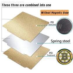 Enhanced Textured Magnetic PEI Build Plate with Spring Steel - 300x300 - 310x310mm (PEI no  base)