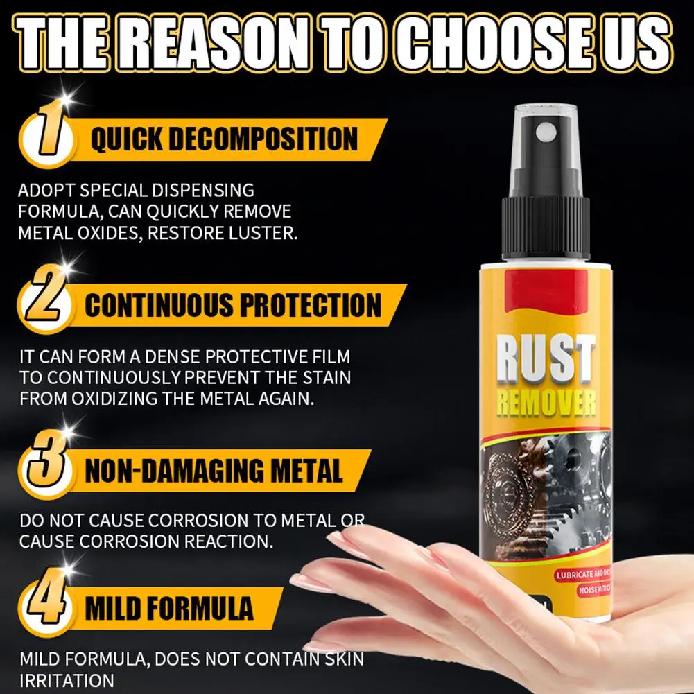 120ML Car Rust Remover Multifunctional Car Rust Remover Spray Metal Polishing For Body Wheel Hub Engine Parts