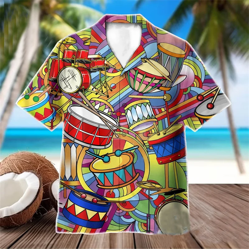 thumbnail image 1 of Camisas de helado de moda, cómodas y holgadas, con estampado 3D Y2k, camisa hawaiana para vacaciones, fiestas en la playa, camisas de manga corta para hombres y mujeres, 1 of 5