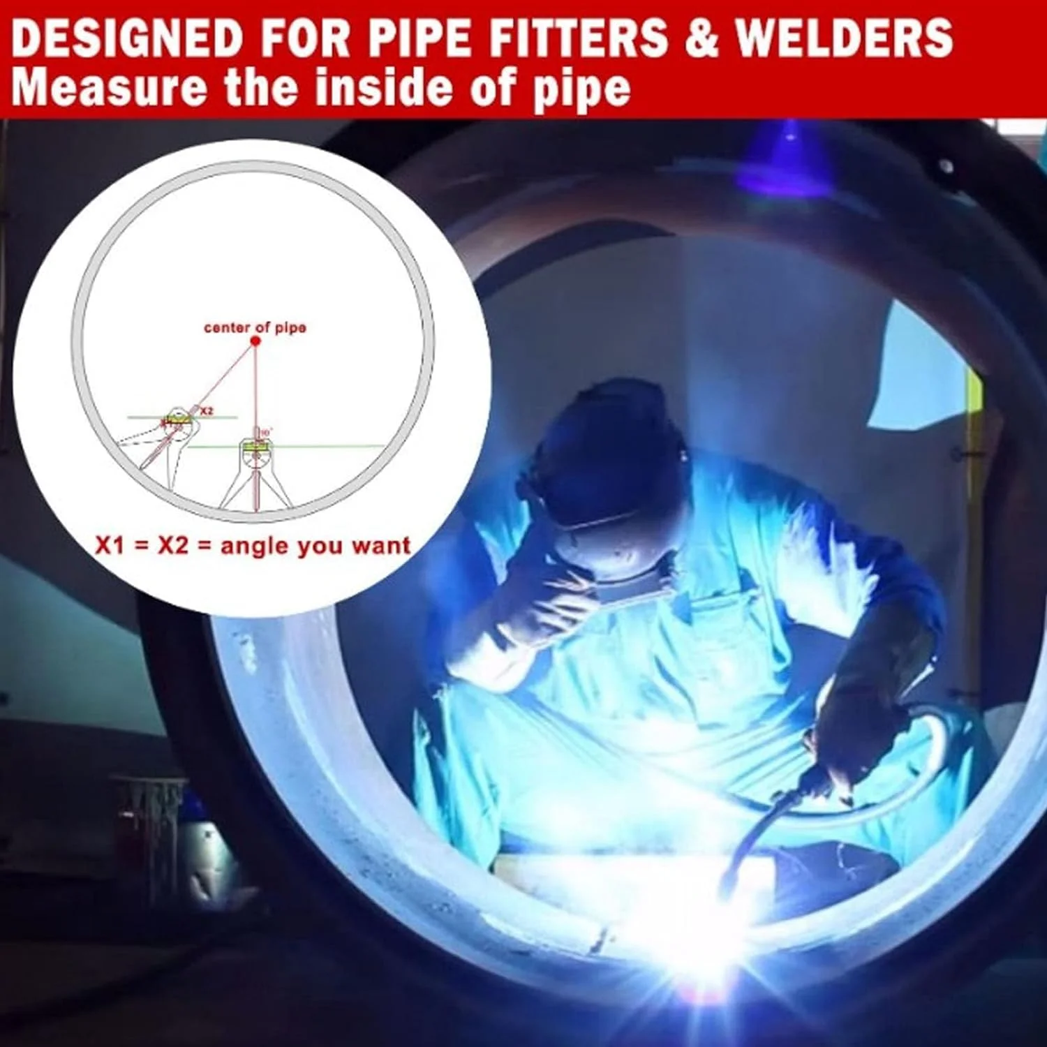 Manual Tube Marker Centering Tool Safety Pipe Center Finder Y-Type 4 Inch Safety Pipe Marker Centering Head Tool