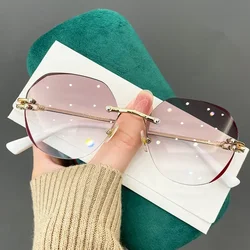 Ultra - Lightweight Rimless Gradient Reading Glasses with Anti - Blue Light Protection - +400 (NO Anti blue light)